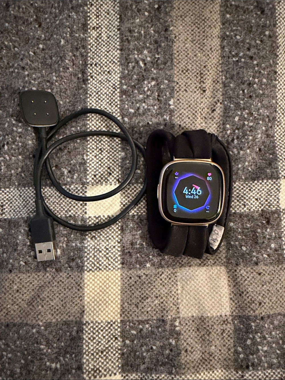 Fitbit (Google Health) Versa 4 Fitness Smartwatch in Black with Gold Trim